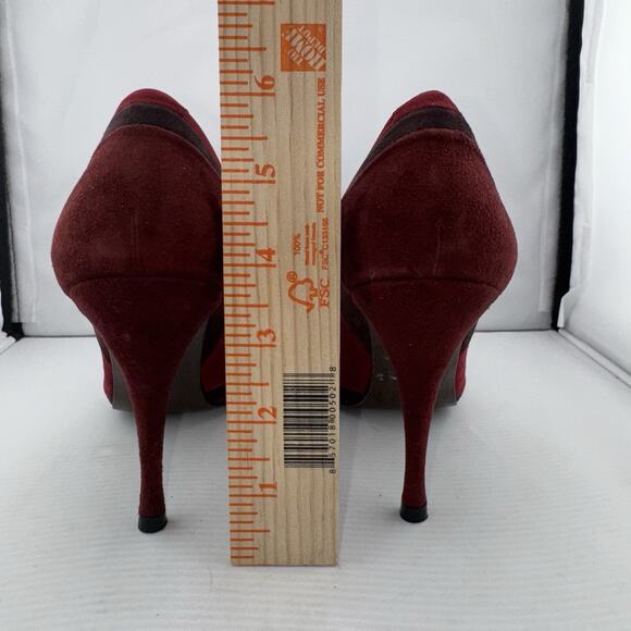 STUART WEITZMAN AUTH Womens Red Leather Suede Pumps Shoes Size 8M pointed toes - Picture 2 of 16